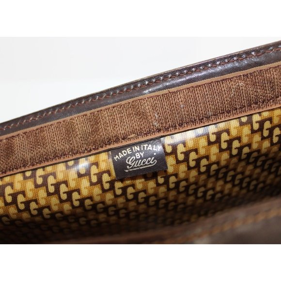 Gucci Vintage Brown Sherry Line Suede Leather Clutch - Picture 8 of 9